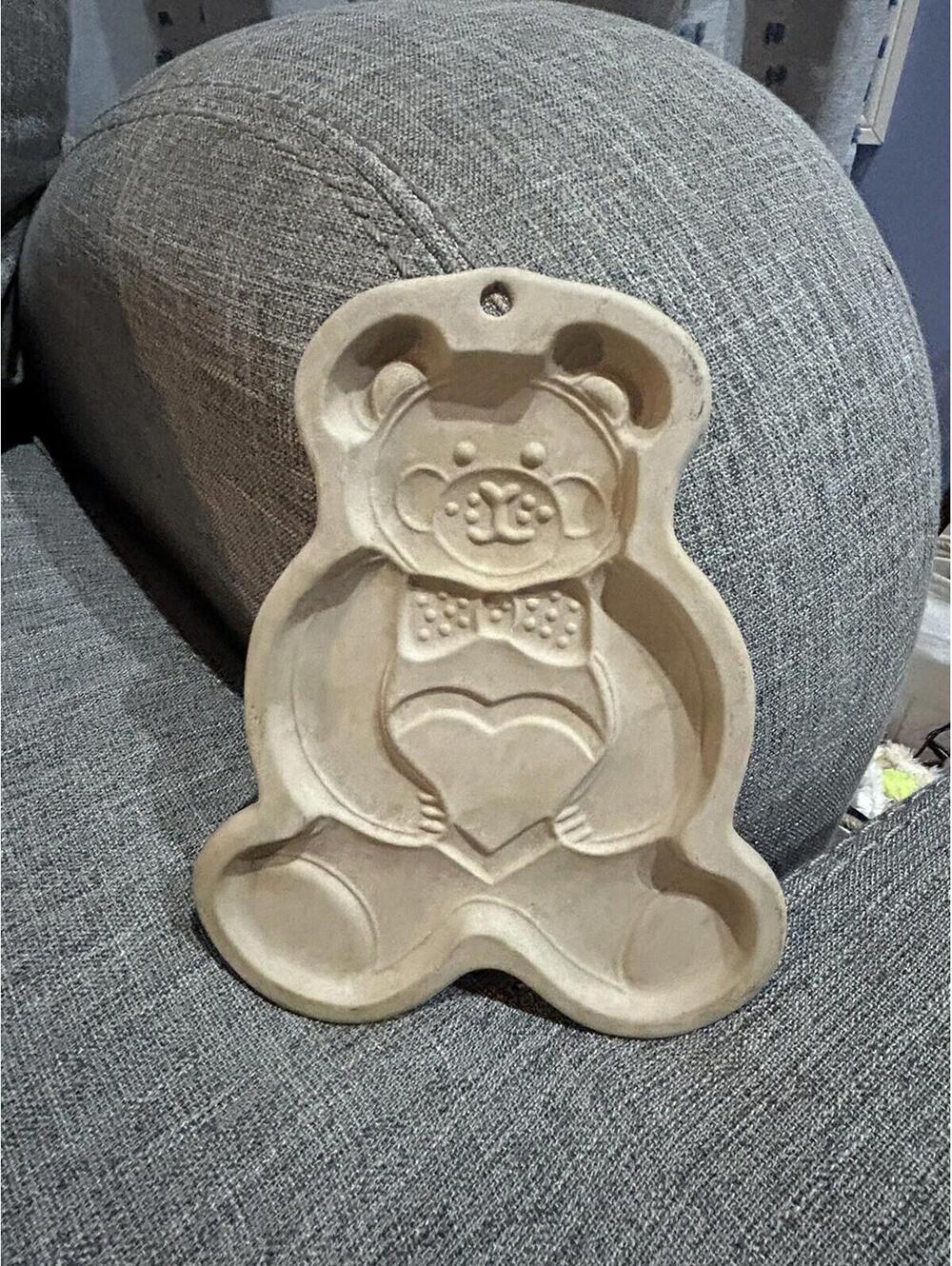 Pampered Chef Teddy Bear Cookie Mold 1991 Stoneware